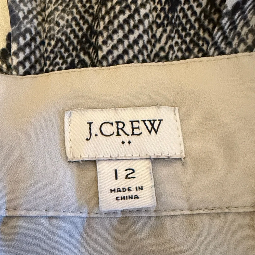 J Crew womens 12 large skirt midi Black cream snake print pleat business casual